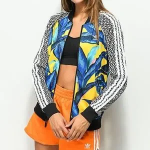 adidas Jackets Coats Nwot Adidas X Farm Rio Palm Plant Print